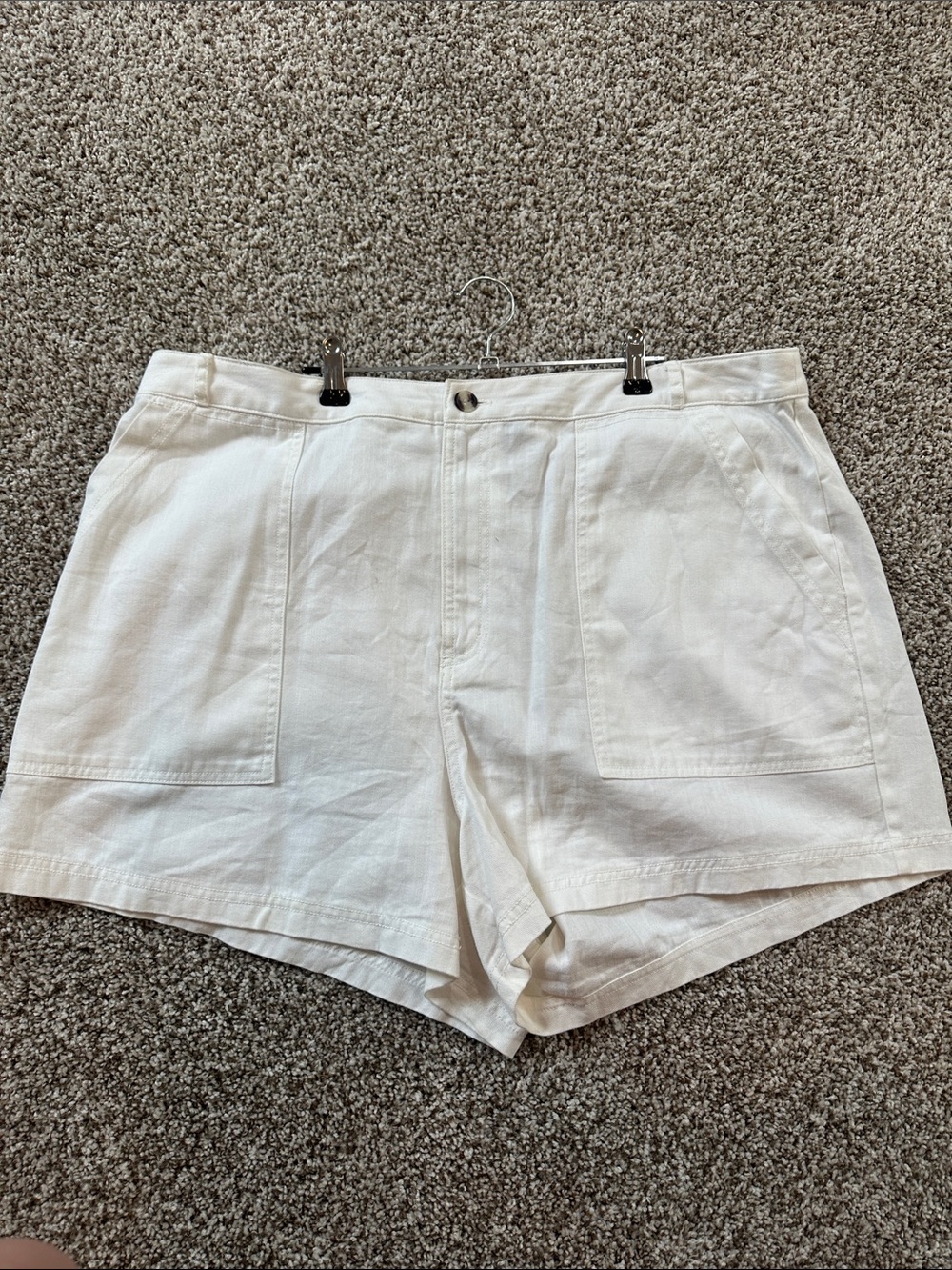 Universal Thread White High-Rise Linen-Blend Shorts